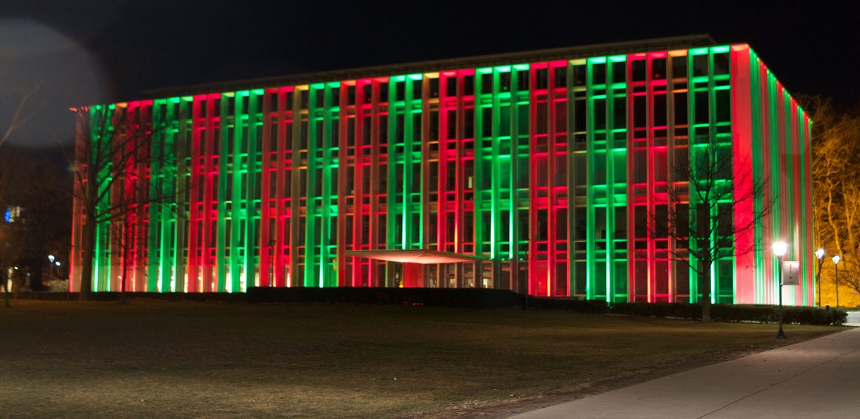 Carnegie Mellon’s Hunt Library at Christmas