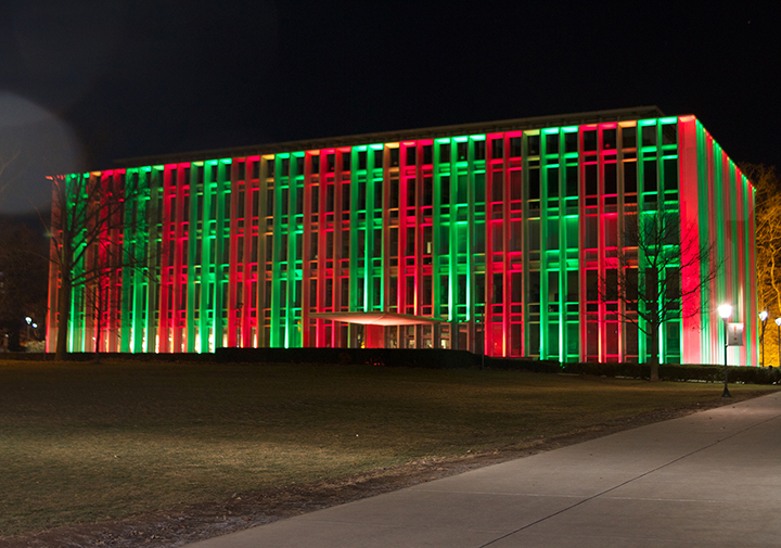 Carnegie Mellon’s Hunt Library at Christmas